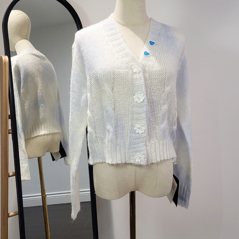 Flower knit cardigan